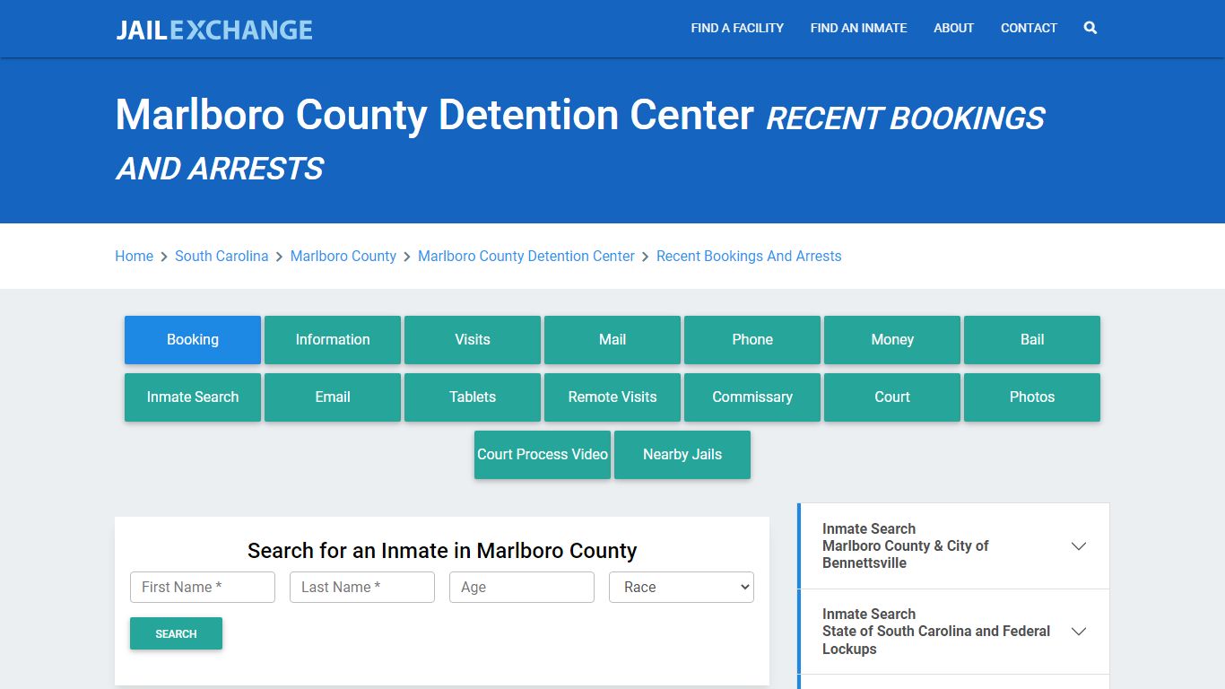 Marlboro County Detention Center Recent Bookings And Arrests