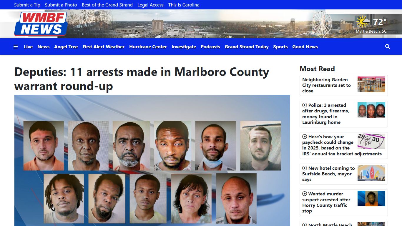 Deputies: 11 arrests made in Marlboro County warrant round-up - WMBF News